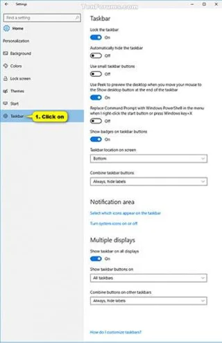 Windows 10 でタスクバーのボタンをグループ化する方法を指定する