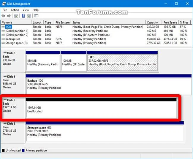 Windows 10'da Depolama Alanlarındaki Depolama Havuzundan bir sürücü nasıl silinir?