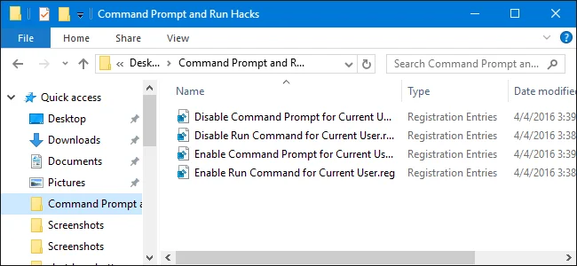 Arahan untuk melumpuhkan arahan Run dan Command Prompt pada Windows