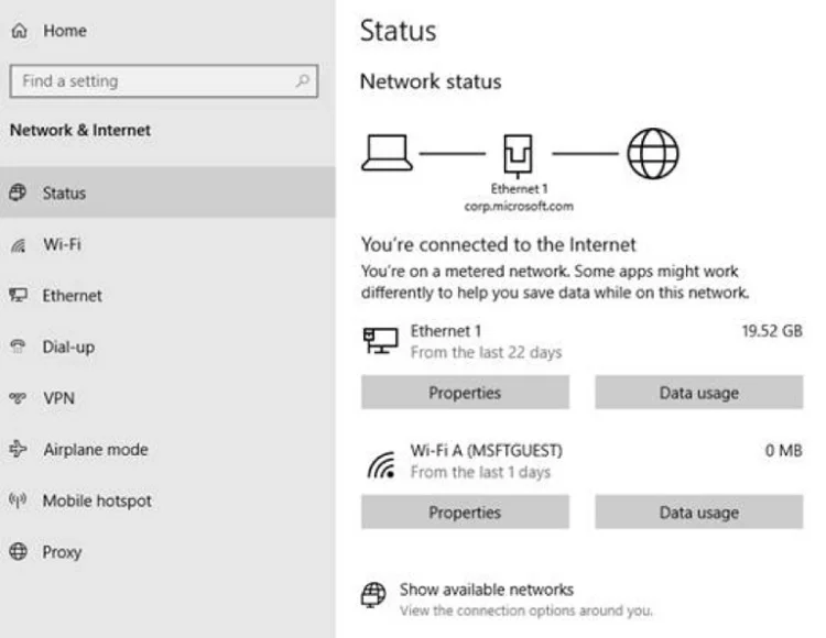 Windows 10 でネットワーク データ使用量をリセットする方法
