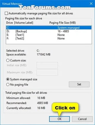 Bagaimana untuk mengurus memori maya Pagefile dalam Windows 10