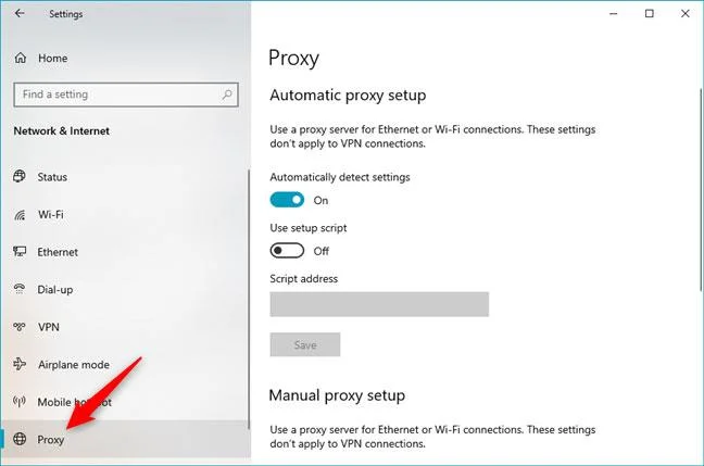 Windows 10'da proxy sunucu ayarları nasıl yapılandırılır