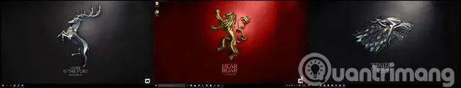Arahan untuk memasang kertas dinding berbeza pada setiap skrin Windows 10