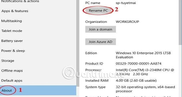 Arahan untuk menukar Nama PC, menamakan semula komputer untuk Windows 10