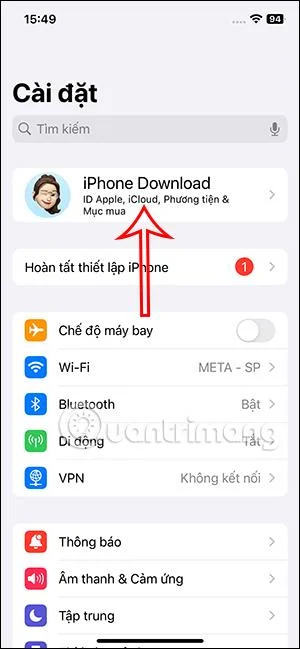Arahan untuk menyegerakkan mesej ke iCloud pada iPhone