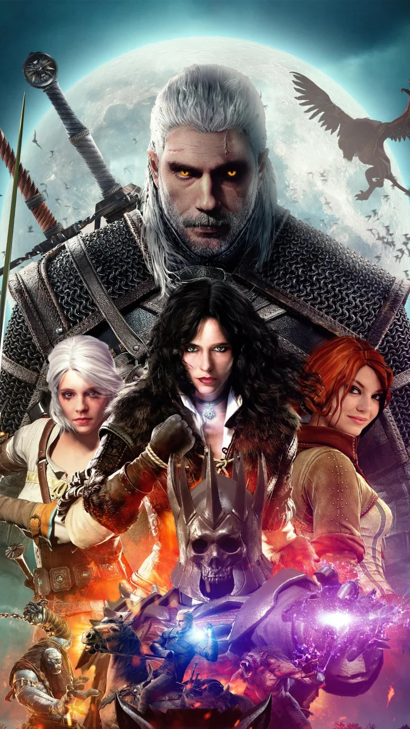 Kertas dinding The Witcher untuk telefon, kertas dinding The Witcher untuk telefon