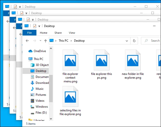 Cara menggunakan File Explorer tanpa tetikus pada Windows 10