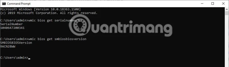 Paparkan maklumat BIOS pada Windows 10 menggunakan Command Prompt