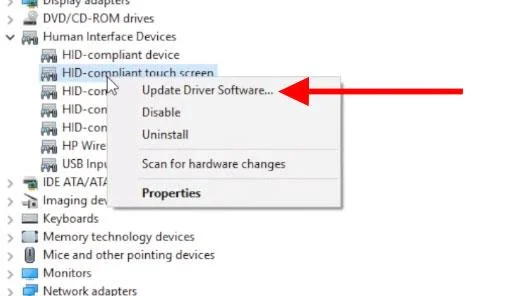Arahan untuk membetulkan ralat skrin sentuh pada Windows 10