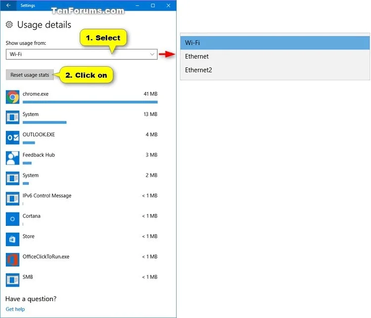 Windows 10 でネットワーク データ使用量をリセットする方法