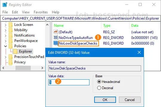 Как отключить предупреждение «Недостаточно места на диске» в Windows 10/8/7