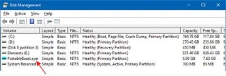 Windows 10 Disk Yönetimindeki PortableBaseLayer bölümü nedir?