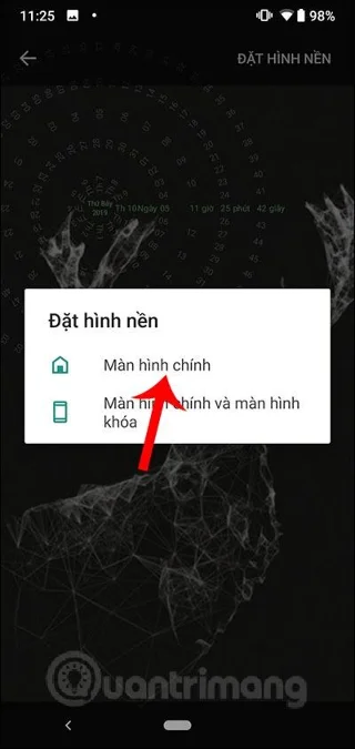 Bagaimana untuk menetapkan kertas dinding jam dinamik untuk Android