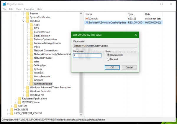 Matikan kemas kini pemacu pada Windows Update Windows 10