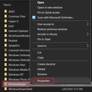Bagaimana untuk mengakses folder WindowsApps pada Windows 10?