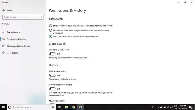 Matikan Cortana pada Windows 10