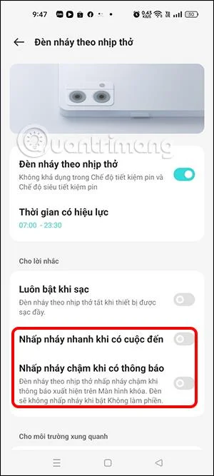 Cara melaraskan lampu pemberitahuan berkelip pada OPPO