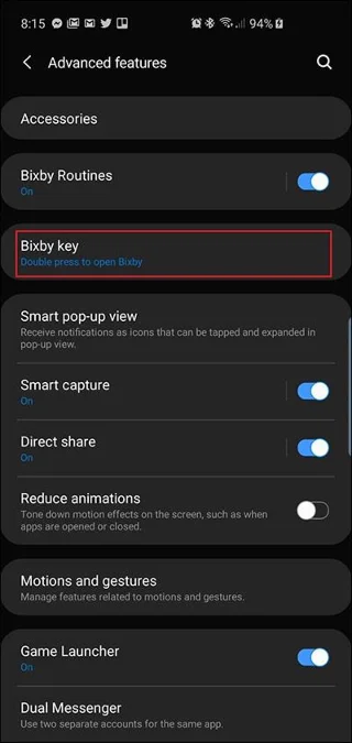 Bagaimana untuk menukar kekunci kuasa pada Samsung Galaxy Note 10, Galaxy S20