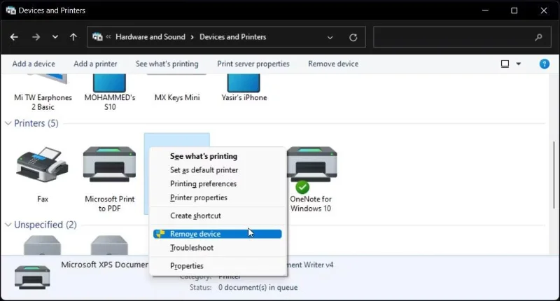 Windows 10/11'de yazıcıyı silmeye veya kaldırmaya zorlama