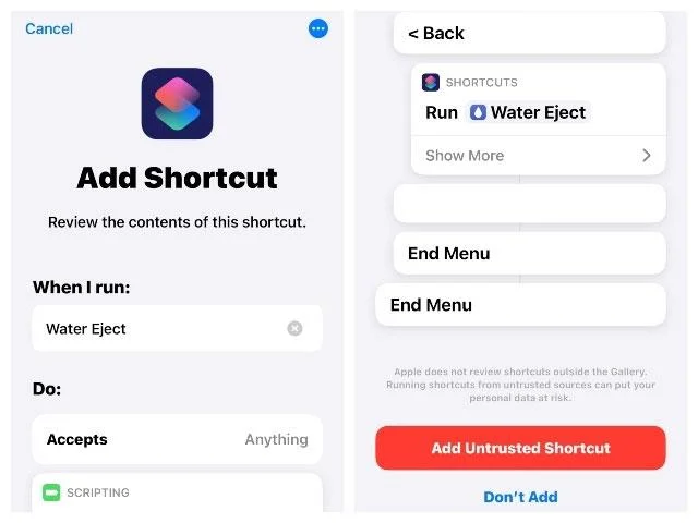 Bagaimana untuk mengeluarkan air daripada pembesar suara iPhone menggunakan Pintasan Siri