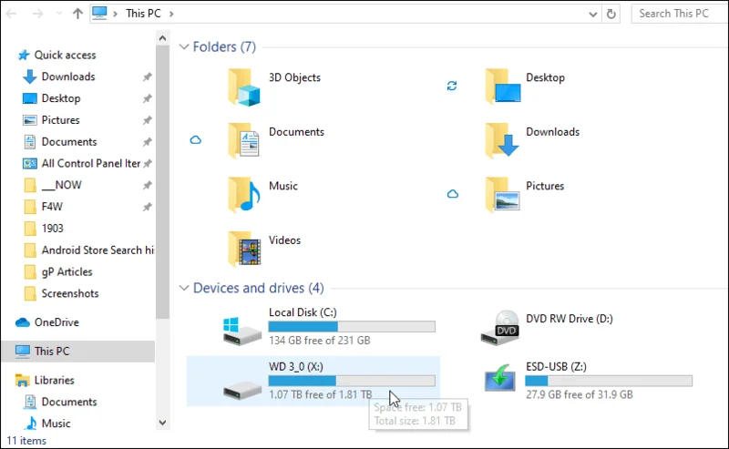 Comment voir tous les périphériques de stockage connectés sous Windows 10