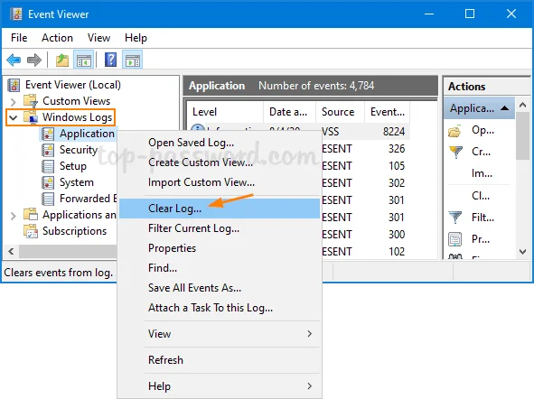 3 cara untuk mengosongkan semua log peristiwa dalam Windows 10 dengan cepat