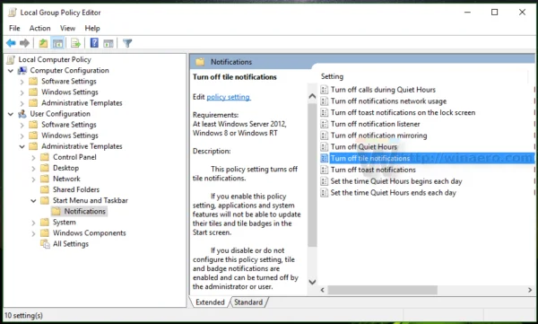 Windows 10のスタートメニューですべてのライブタイルを一度に無効にする