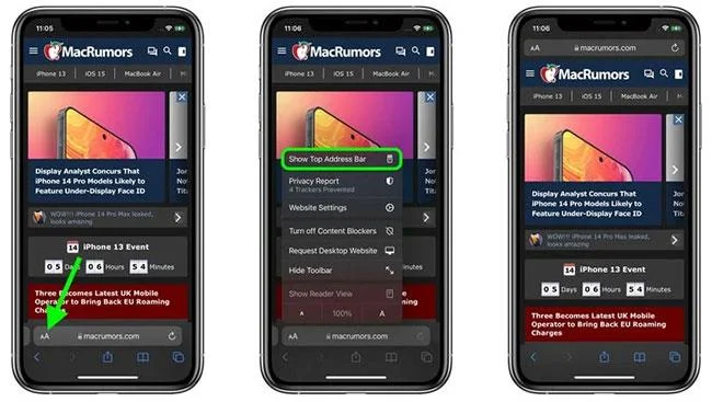 iOS 15でSafariを元のデザインに戻す方法