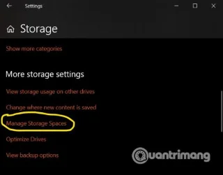 Depolama Alanlarını doğrudan Windows 10daki Ayarlarda oluşturma ve yönetme