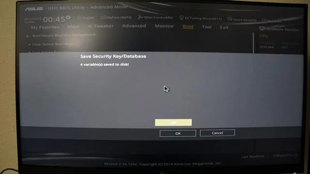 ASUS UEFI BIOS yardımcı programını kullanarak Güvenli Önyüklemeyi etkinleştirme veya devre dışı bırakma