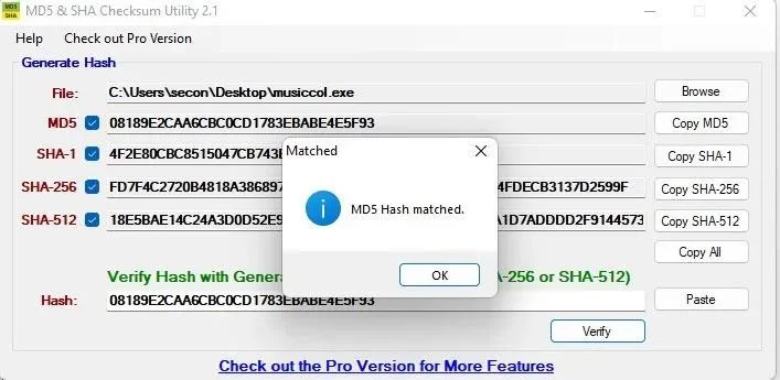 Cara mengesahkan jumlah semak MD5, SHA-1 dan SHA-256 dalam Windows