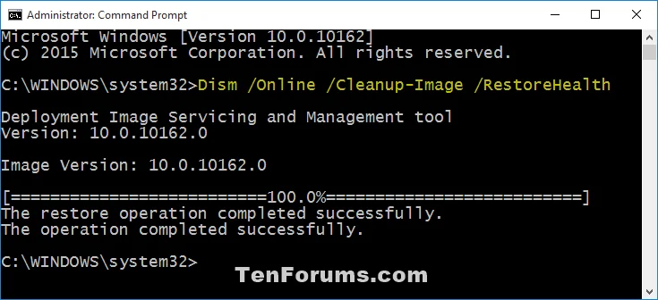 Comment réparer l'image Windows 10 avec DISM
