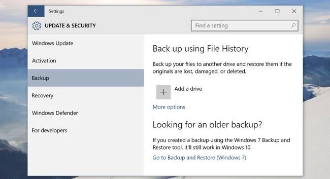 Arahan lengkap tentang cara menggunakan semua alat sandaran dan memulihkan pada Windows 10