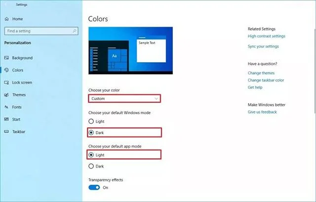 Comment activer le thème pleine lumière sur Windows 10
