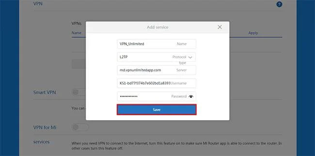 Arahan konfigurasi L2TP untuk Xiaomi Mi Router 3