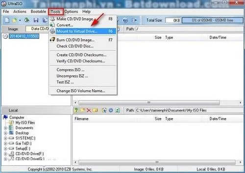 UltraISO を使用してコンピューターに仮想ドライブを作成する方法についての説明