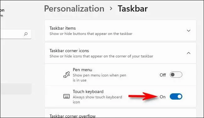 Windows 11'de sanal klavye/dokunmatik klavye nasıl etkinleştirilir
