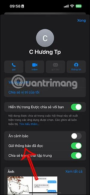 Arahan untuk mematikan pemberitahuan baca iMessage