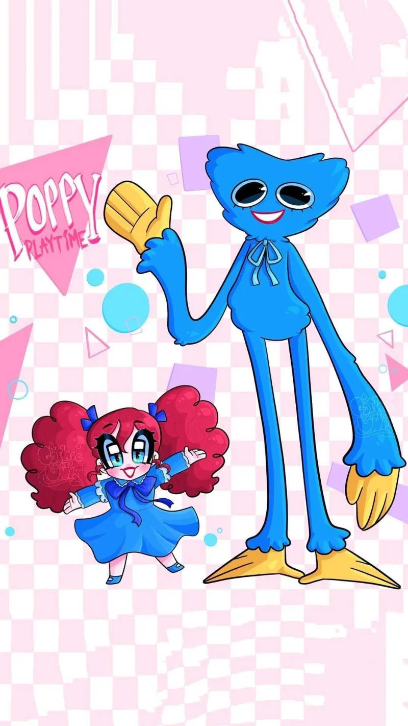 Kertas dinding Poppy Playtime, kertas dinding Huggy Wuggy untuk telefon