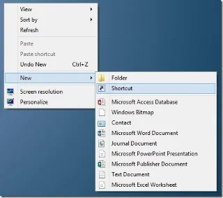 Créer des raccourcis de tous les programmes sur lécran du bureau Windows 8