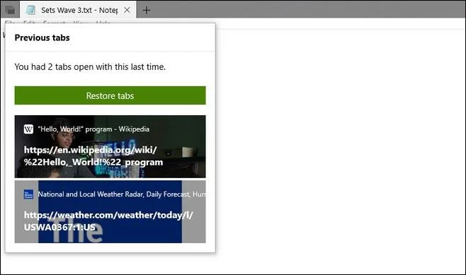 Cara menggunakan ciri Sets untuk menggabungkan tab pada satu tetingkap Windows 10
