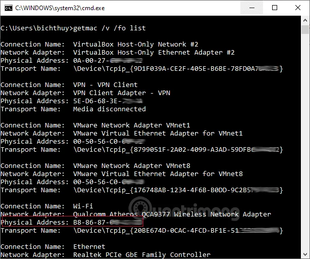 2 cara untuk melihat dan membaca alamat MAC pada komputer Windows 10 dan macOS