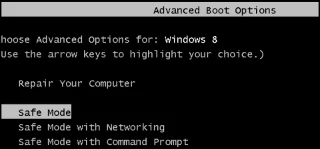 Windows 8i Güvenli Modda başlatmak için F8 tuşunu ayarlama talimatları