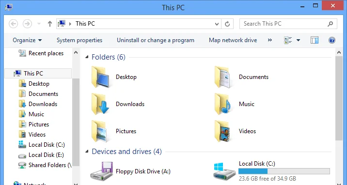 Windows 8'de Şerit arayüzünü kaldırma talimatları