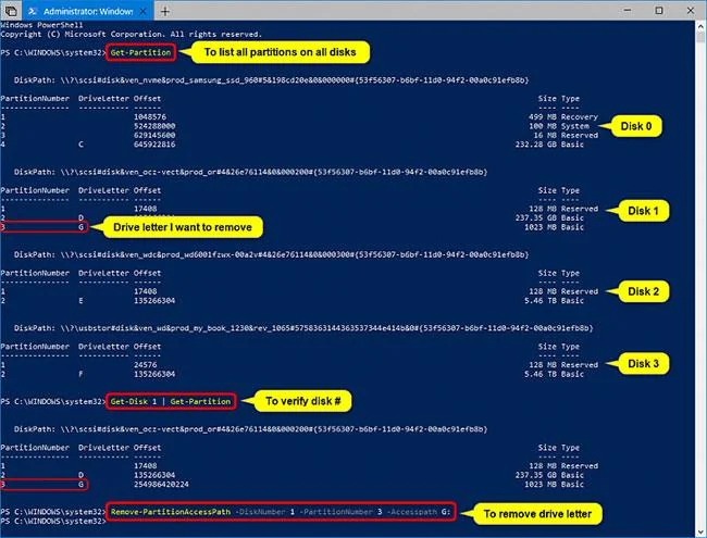 Bagaimana untuk memadam huruf pemacu dalam Windows 10