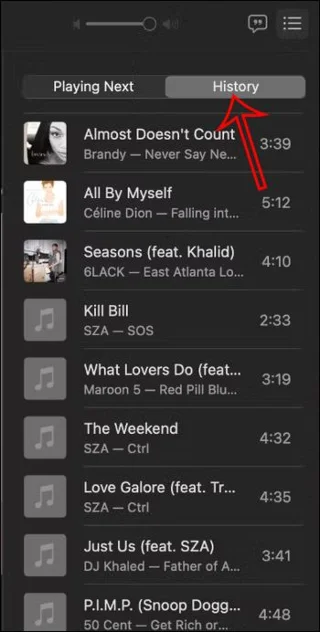 Bagaimana untuk melihat sejarah mendengar Apple Music