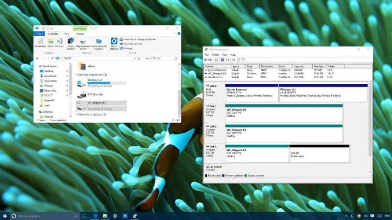 Bagaimana untuk menggabungkan berbilang cakera keras menjadi satu Jilid pada Windows 10