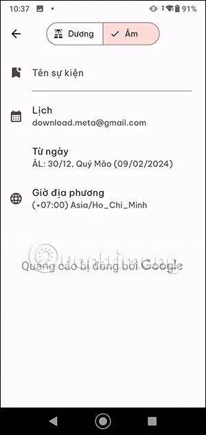 Arahan untuk melihat kalendar lunar pada skrin Android