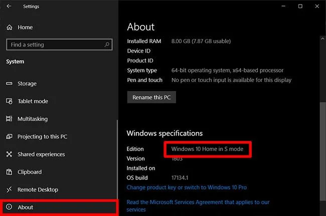 Comment activer le mode S sur le fichier ISO Windows 10