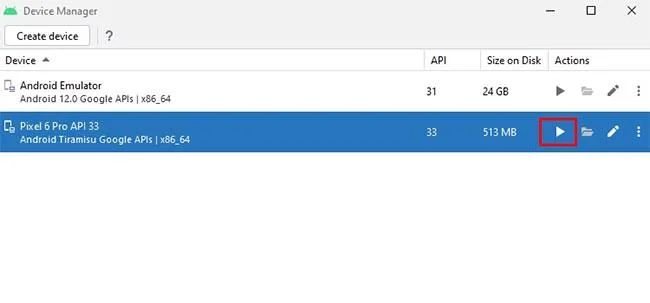 Cara memasang emulator Android 13 (Tiramisu) pada Windows